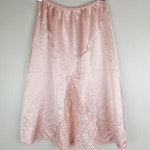 Vintage Maidenform Chantilly Lace Satin Half Slip Lingerie Women Small Pink.B60